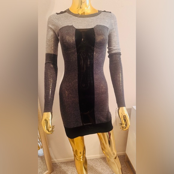 French Connection Mini Bodycon Lightweight Sweater Dress, NWT, Size 0 - Picture 1 of 15